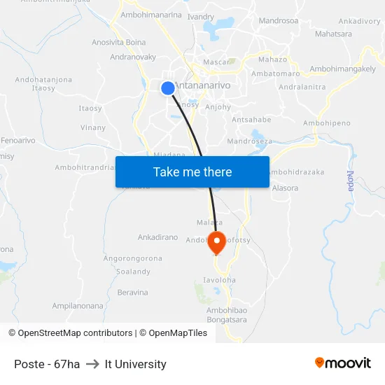 Poste - 67ha to It University map