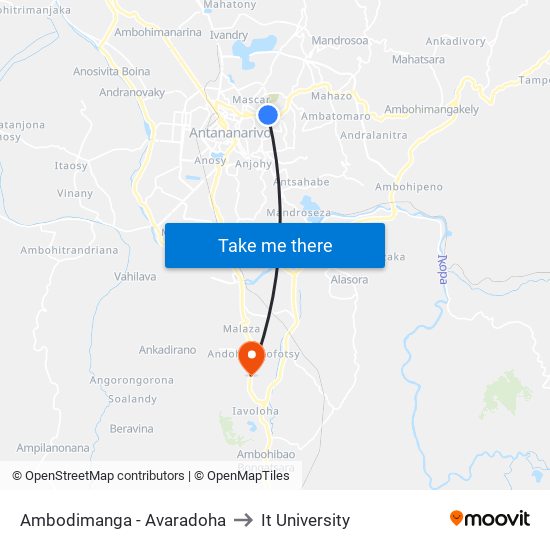 Ambodimanga - Avaradoha to It University map