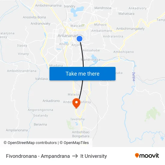 Fivondronana - Ampandrana to It University map