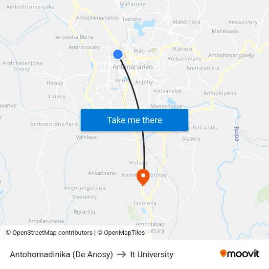 Antohomadinika (De Anosy) to It University map