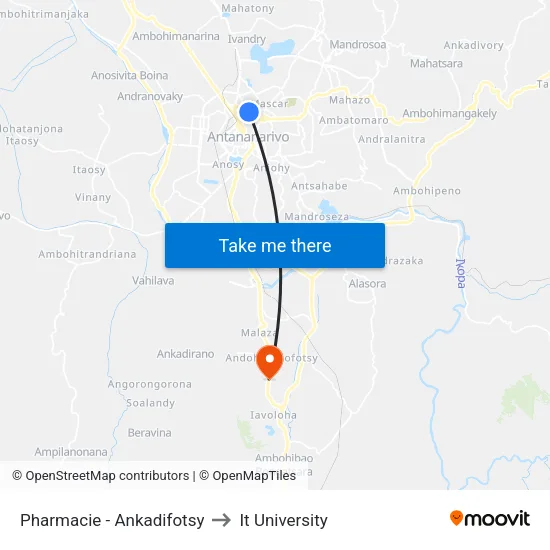 Pharmacie - Ankadifotsy to It University map