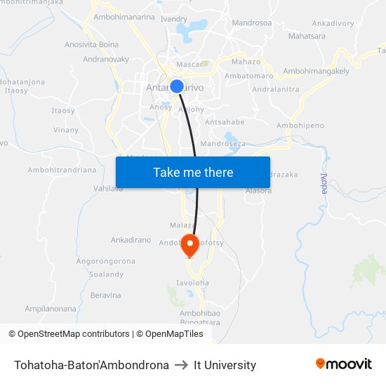 Tohatoha-Baton'Ambondrona to It University map