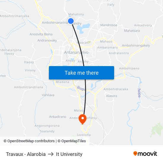 Travaux - Alarobia to It University map