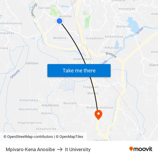Mpivaro-Kena Anosibe to It University map