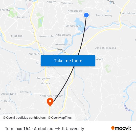 Terminus 164 - Ambohipo to It University map