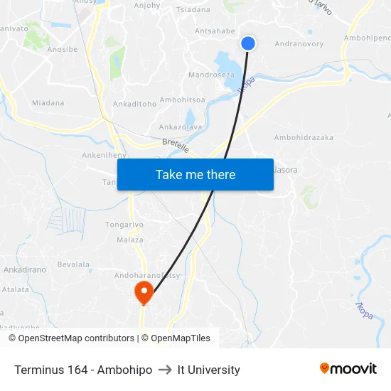 Terminus 164 - Ambohipo to It University map