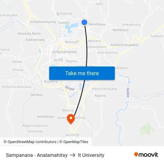 Sampanana - Analamahitsy to It University map