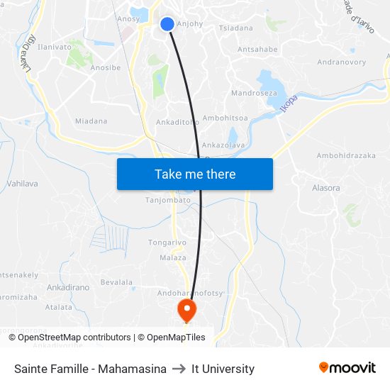 Sainte Famille - Mahamasina to It University map