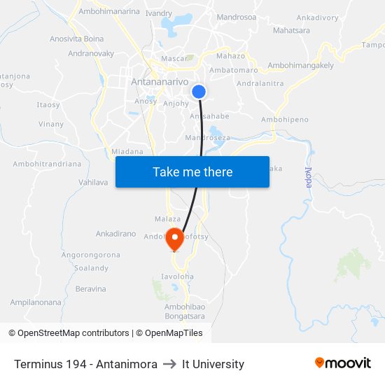 Terminus 194 - Antanimora to It University map