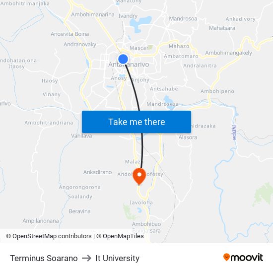 Terminus Soarano to It University map