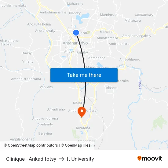 Clinique - Ankadifotsy to It University map