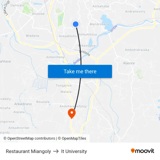 Restaurant Miangoly to It University map