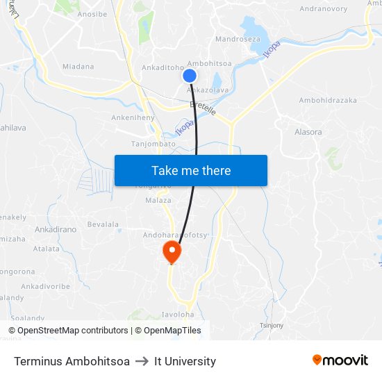 Terminus Ambohitsoa to It University map