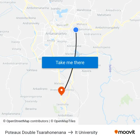 Poteaux Double Tsarahonenana to It University map