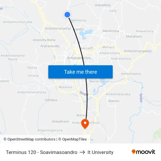 Terminus 120 - Soavimasoandro to It University map