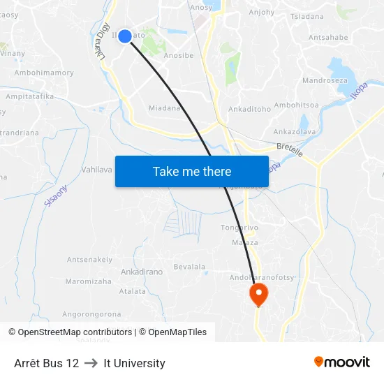 Arrêt Bus 12 to It University map