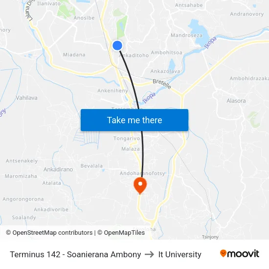Terminus 142 - Soanierana Ambony to It University map