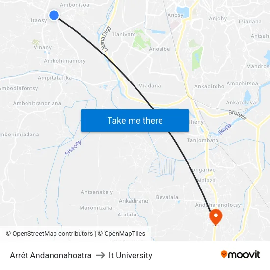 Arrêt Andanonahoatra to It University map