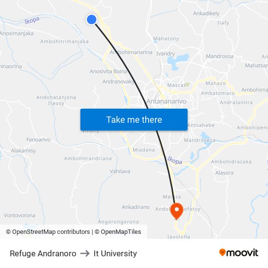 Refuge Andranoro to It University map