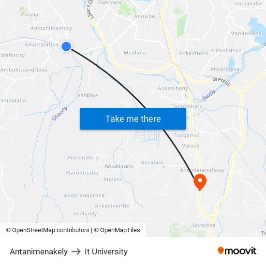 Antanimenakely to It University map