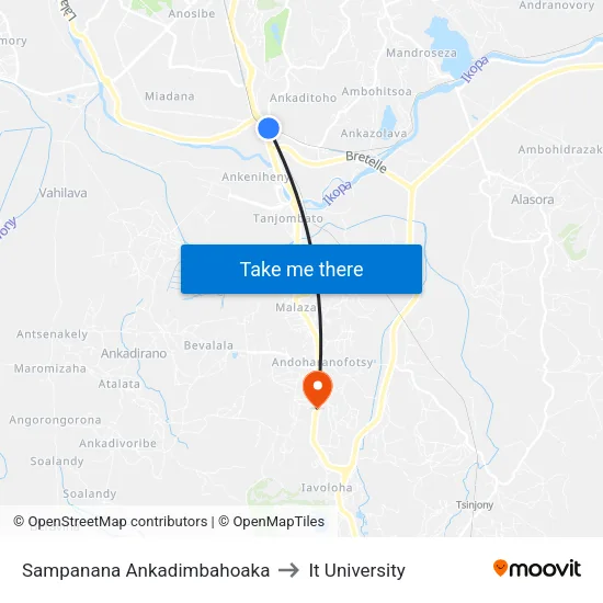 Sampanana Ankadimbahoaka to It University map