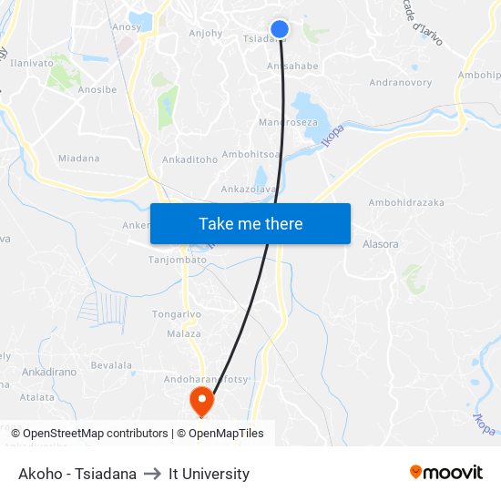 Akoho - Tsiadana to It University map