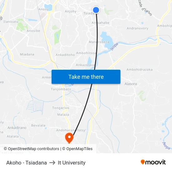 Akoho - Tsiadana to It University map