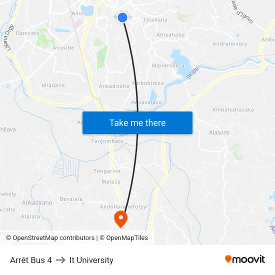 Arrêt Bus 4 to It University map
