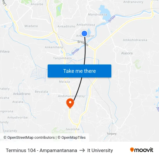 Terminus 104 - Ampamantanana to It University map
