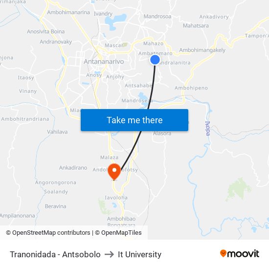 Tranonidada - Antsobolo to It University map