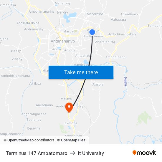 Terminus 147 Ambatomaro to It University map
