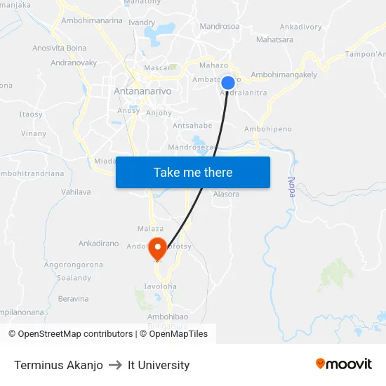 Terminus Akanjo to It University map