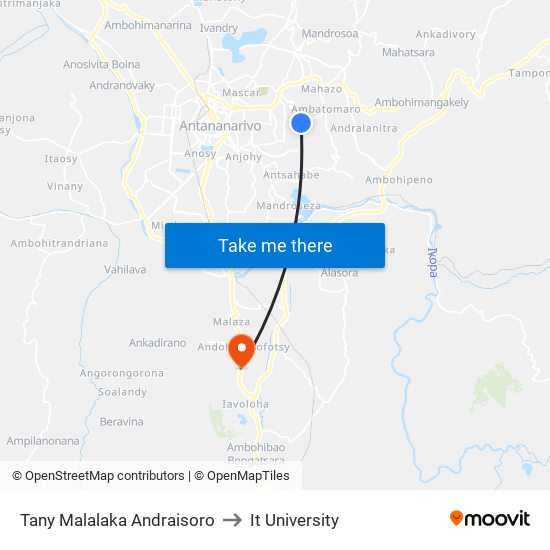 Tany Malalaka Andraisoro to It University map