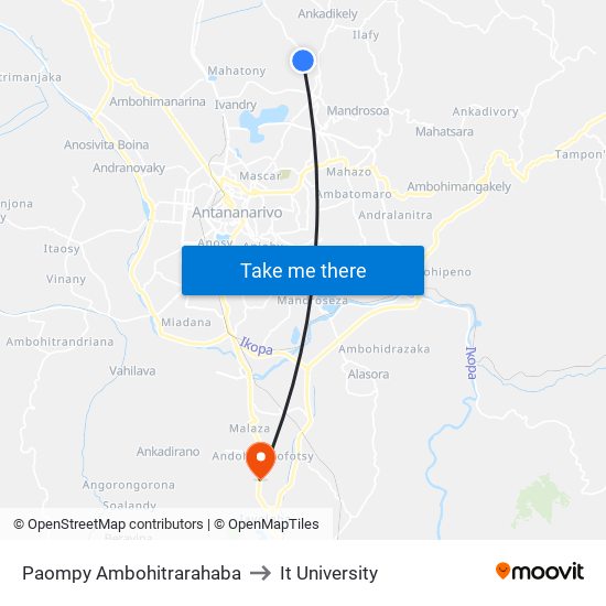 Paompy Ambohitrarahaba to It University map