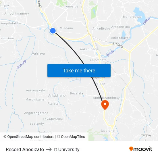 Record Anosizato to It University map