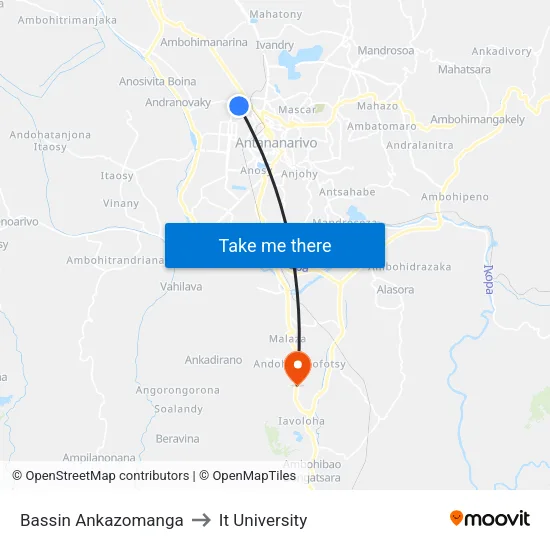Bassin Ankazomanga to It University map