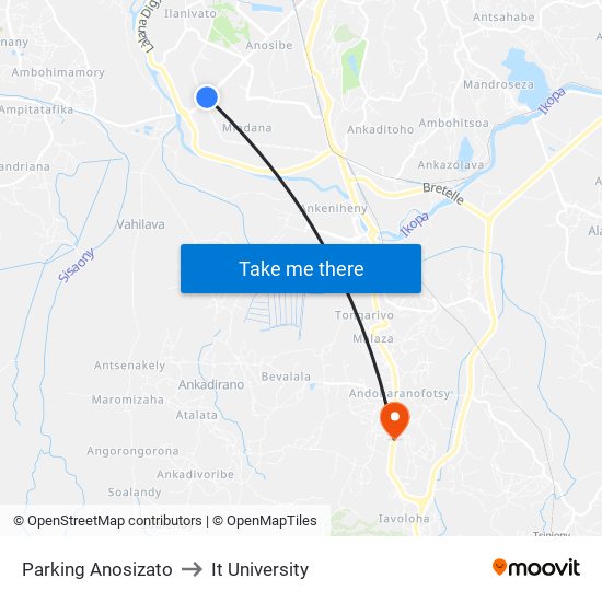 Parking Anosizato to It University map