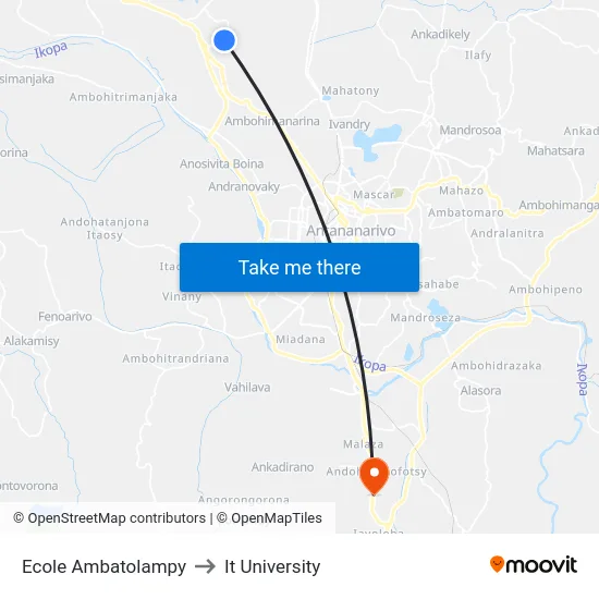 Ecole Ambatolampy to It University map