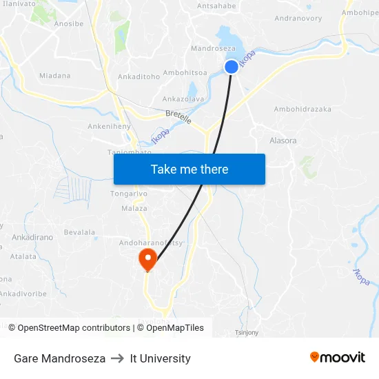 Gare Mandroseza to It University map