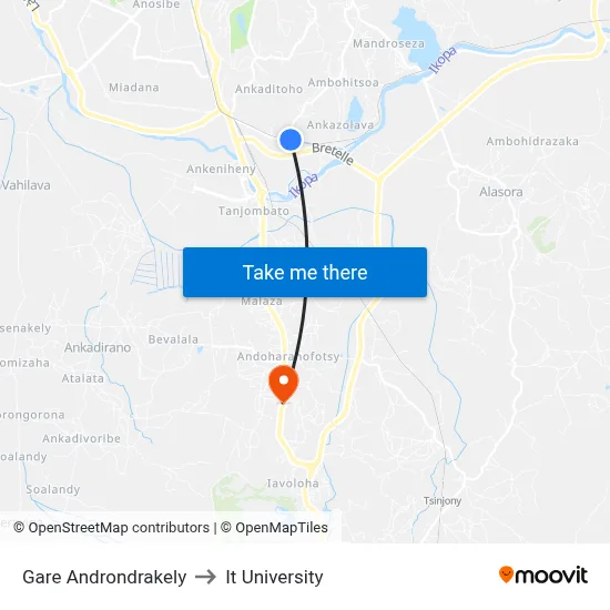 Gare Androndrakely to It University map