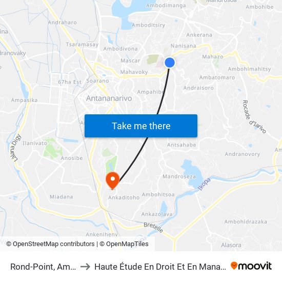 Rond-Point, Ampasapito to Haute Étude En Droit Et En Management (Hedm) map