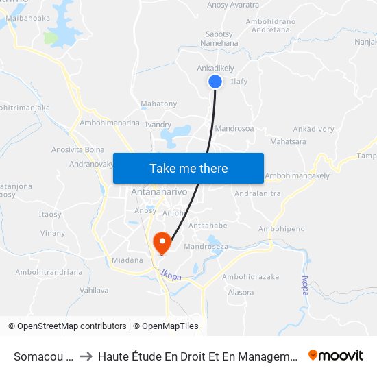 Somacou Ilafy to Haute Étude En Droit Et En Management (Hedm) map