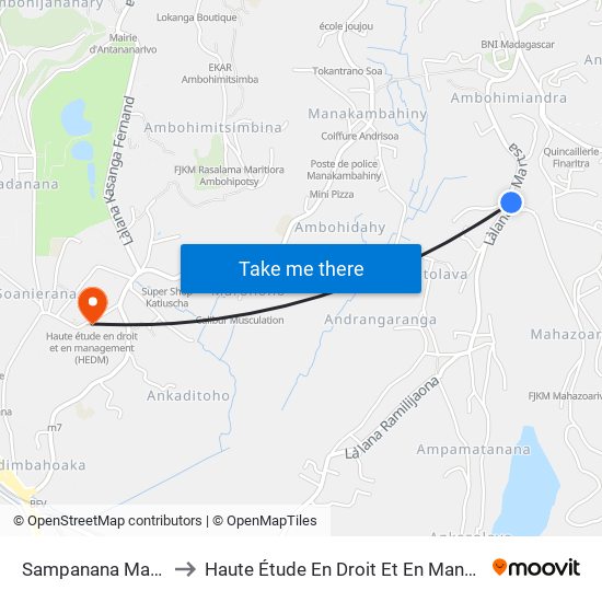 Sampanana Mahazoarivo to Haute Étude En Droit Et En Management (Hedm) map