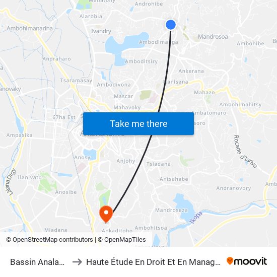 Bassin Analamahitsy to Haute Étude En Droit Et En Management (Hedm) map