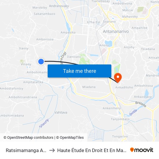 Ratsimamanga Avarabohitra to Haute Étude En Droit Et En Management (Hedm) map