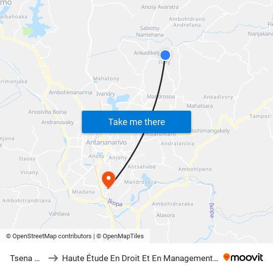 Tsena Kely to Haute Étude En Droit Et En Management (Hedm) map