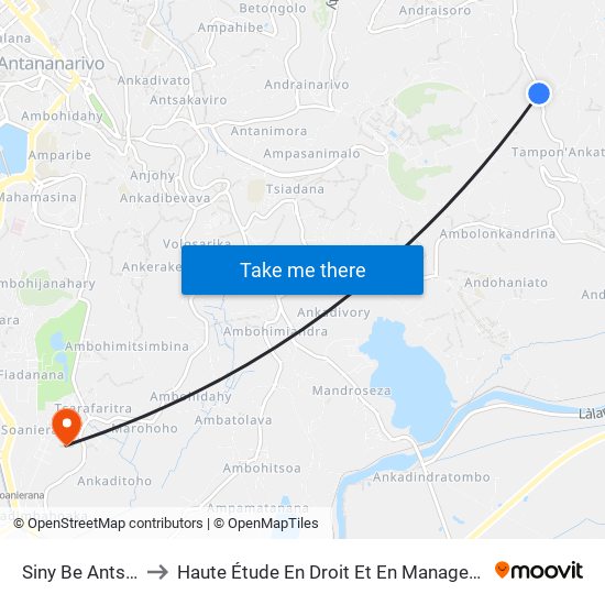 Siny Be Antsobolo to Haute Étude En Droit Et En Management (Hedm) map
