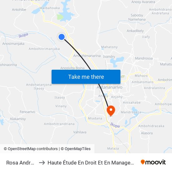 Rosa Andranoro to Haute Étude En Droit Et En Management (Hedm) map