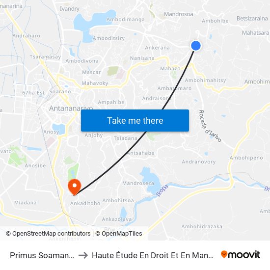 Primus Soamanandrariny to Haute Étude En Droit Et En Management (Hedm) map