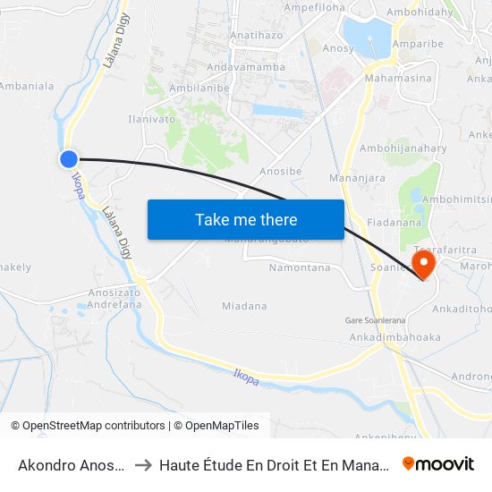Akondro Anosipatrana to Haute Étude En Droit Et En Management (Hedm) map